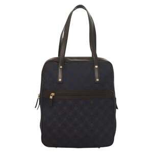 Salvatore Ferragamo Canvas Gancini Handbag Navy